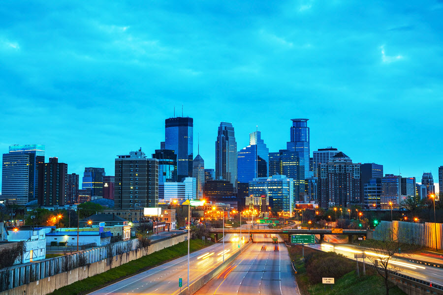 Downtown Minneapolis, Minnesota.