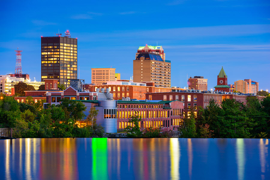 Manchester, New Hampshire Skyline.