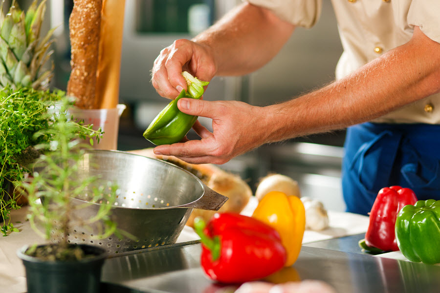 Preparing Vegetables.