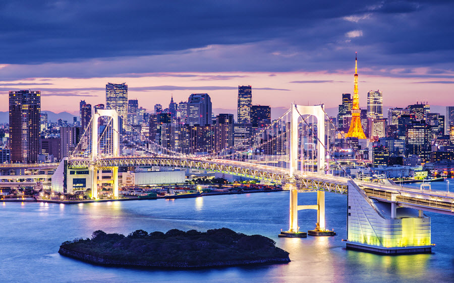 Tokyo Bay & City Skyline.